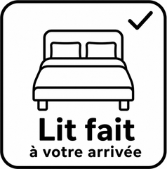 Pictogramme : lit fait à votre arrivée